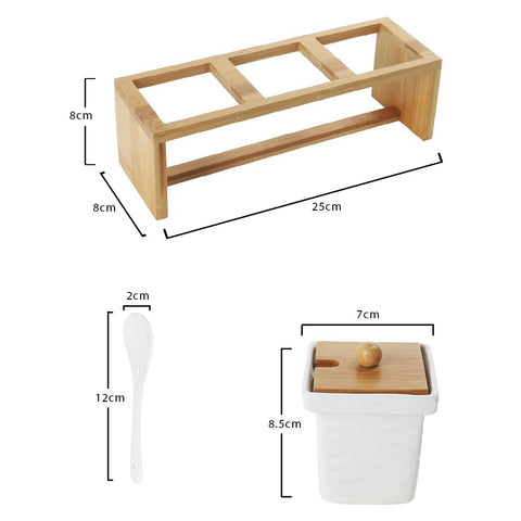 Ceramic Serving Spice Jars With Holder