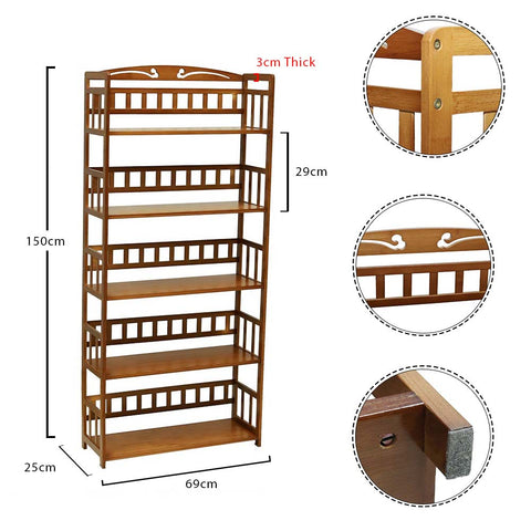 5 Tiers Bamboo Bookshelf