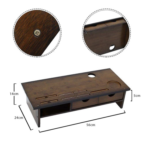 Elevate your workspace with our 2 Drawer Rustic Monitor Stand Riser.