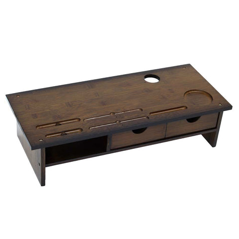 Elevate your workspace with our 2 Drawer Rustic Monitor Stand Riser.