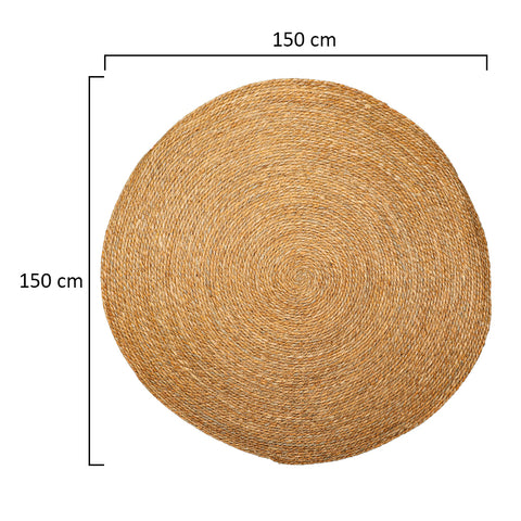 Large Natural Handwoven Round Jute Rug