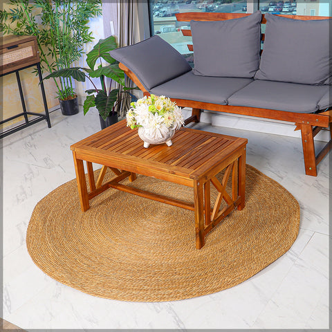 Large Natural Handwoven Round Jute Rug