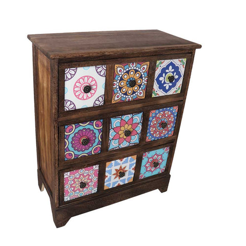 3 Drawers Wood Rustic Storage Closet
