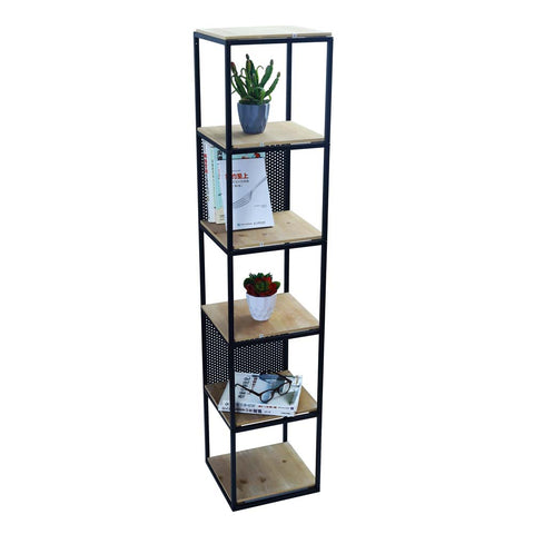 Display and organize your items with the 5-Tier Retro Wood Shelf.
