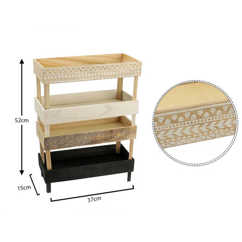 Expertly display your fruits with our 4-Tier Wooden Fruit Basket Holder