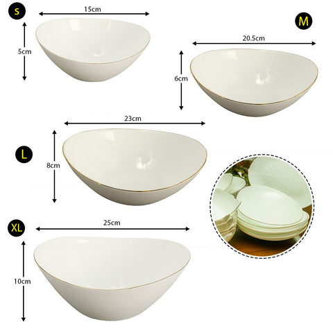 12-Piece Porcelain Dinner Bowl Set
