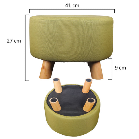 Ottoman Round Shaped Wood Stool