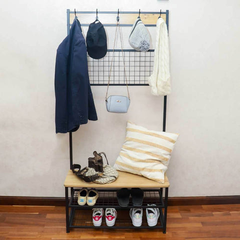 Entryway Beach Coat Hanger & Shoe Rack Storage