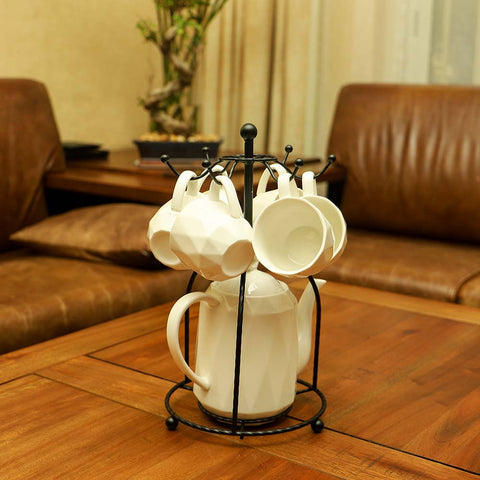 9-Piece Porcelain Coffee & Tea with Pot