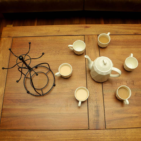 9-Piece Porcelain Coffee & Tea with Pot