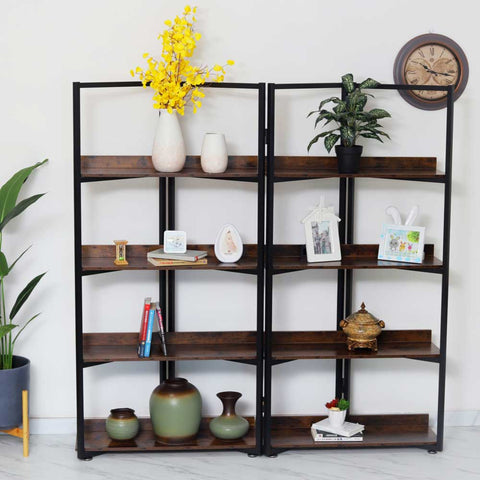 4-Tiers Wooden Foldable Metal Frame 