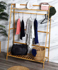 Bamboo Wood Garment Coat Clothes Rack
