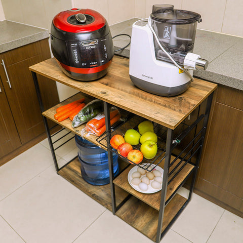 Organize your kitchen in style with our 5 Tier Wooden Kitchen Storage Organizer. 