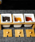 Ceramic Serving Spice Jars With Holder