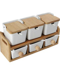 2 Tier Seasoning Holder With 6 Empty Jars