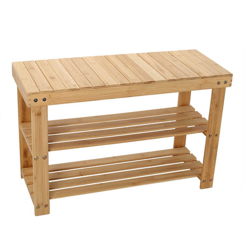 Bamboo Stackable Shoe Storage Rack