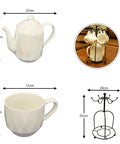 9-Piece Porcelain Coffee & Tea with Pot