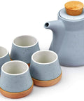 Ceramic Teapot Set With 4 Teacup Tray