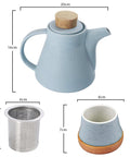 Ceramic Teapot Set With 4 Teacup Tray