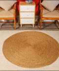 Large Natural Handwoven Round Jute Rug