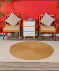 Large Natural Handwoven Round Jute Rug