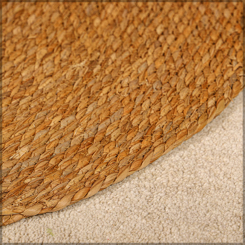 Large Natural Handwoven Round Jute Rug
