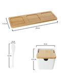 spice containers, wooden rack for clothes