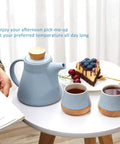 Ceramic Teapot Set With 4 Teacup Tray