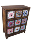 3 Drawers Wood Rustic Storage Closet