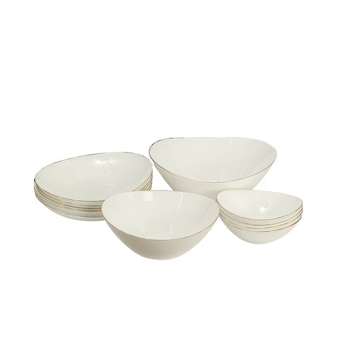12-Piece Porcelain Dinner Bowl Set