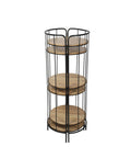 Round Metal foldable Wood Table