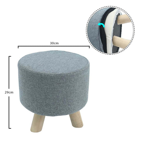 Elevate your living space with our Set of 2 Round Wooden Fabric Footstools - perfect for resting your feet in style! Shop now for cozy elegance.