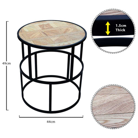 Add a touch of elegance to any room with our Set of 2 Wooden Round Accent Tables. 