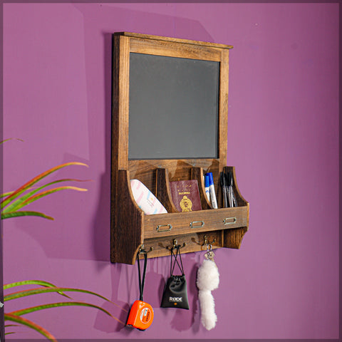 Wooden Key Holder with Board