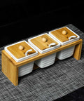 Ceramic Serving Spice Jars With Holder