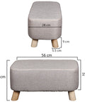 Solid Wood Legs Footstool