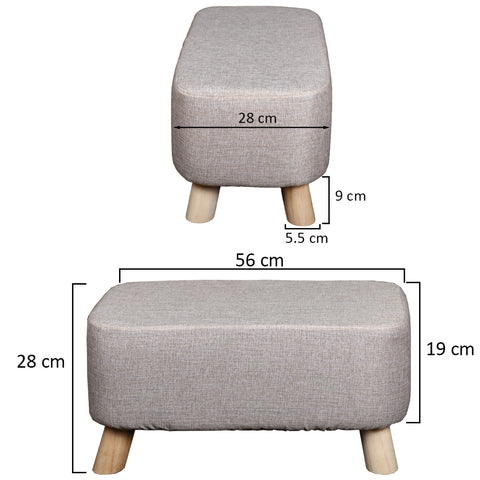 Solid Wood Legs Footstool