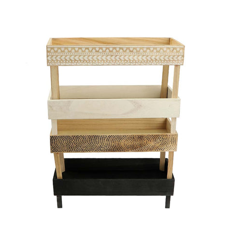 Expertly display your fruits with our 4-Tier Wooden Fruit Basket Holder