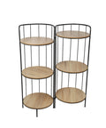 Round Metal foldable Wood Table