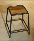 metal wood stool, stool