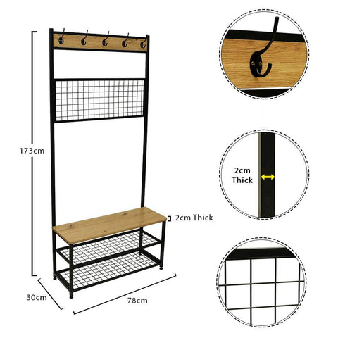 Entryway Beach Coat Hanger & Shoe Rack Storage