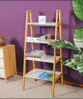 Maximize your space with elegance! Shop our versatile 4-Tier Wood Ladder Shelf – perfect for decor & storage. Transform any room today!