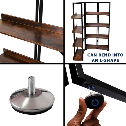 4-Tiers Wooden Foldable Metal Frame 
