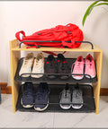 Metal Wood Shoe Rack