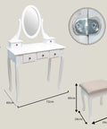 makeup vanity table and stool set
