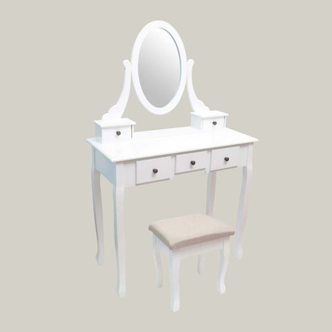 makeup vanity table and stool set