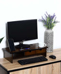 Elevate your workspace with our 2 Drawer Rustic Monitor Stand Riser.