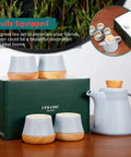 Ceramic Teapot Set With 4 Teacup Tray
