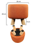 Round Shaped Ottoman Wood Stool