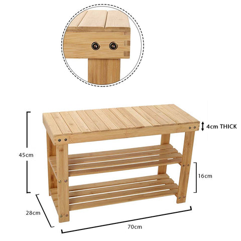 Bamboo Stackable Shoe Storage Rack